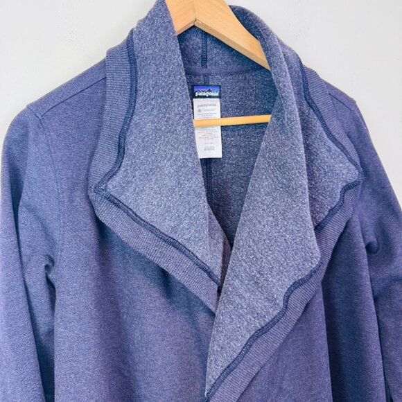 Patagonia Cardigan Sweatshirt Womens Large Wrap purple long sleeve - Picture 3 of 5